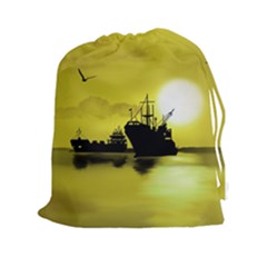 Open Sea Drawstring Pouches (xxl) by Valentinaart