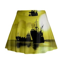 Open Sea Mini Flare Skirt by Valentinaart