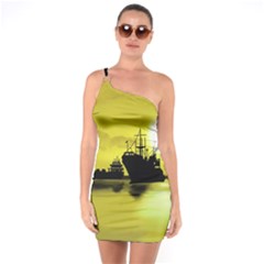 Open Sea One Soulder Bodycon Dress