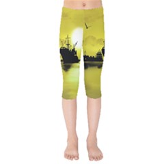 Open Sea Kids  Capri Leggings  by Valentinaart