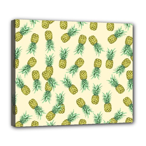 Pineapples Pattern Deluxe Canvas 24  X 20   by Valentinaart