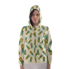 Pineapples Pattern Hooded Wind Breaker (women) by Valentinaart