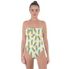 Pineapples Pattern Tie Back One Piece Swimsuit by Valentinaart