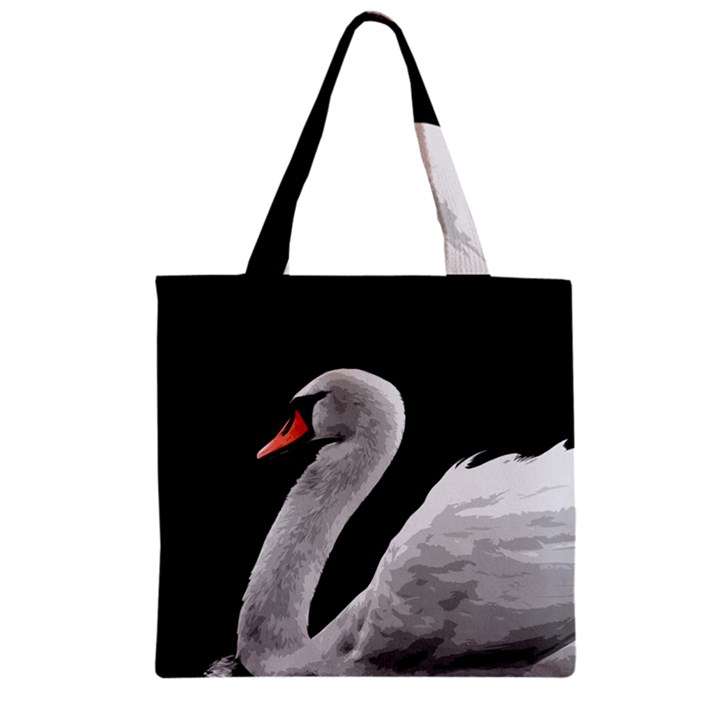 Swan Zipper Grocery Tote Bag