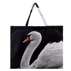 Swan Zipper Large Tote Bag by Valentinaart