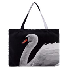 Swan Zipper Medium Tote Bag by Valentinaart