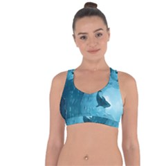 Shark Cross String Back Sports Bra by Valentinaart