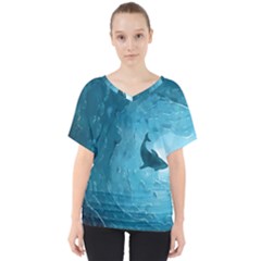 Shark V-neck Dolman Drape Top by Valentinaart