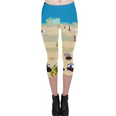 Beach Capri Leggings  by Valentinaart