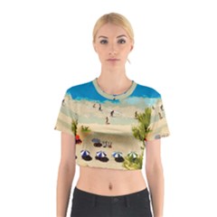 Beach Cotton Crop Top by Valentinaart