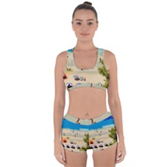 Beach Racerback Boyleg Bikini Set