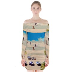 Beach Long Sleeve Off Shoulder Dress by Valentinaart