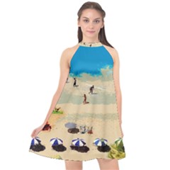 Beach Halter Neckline Chiffon Dress  by Valentinaart