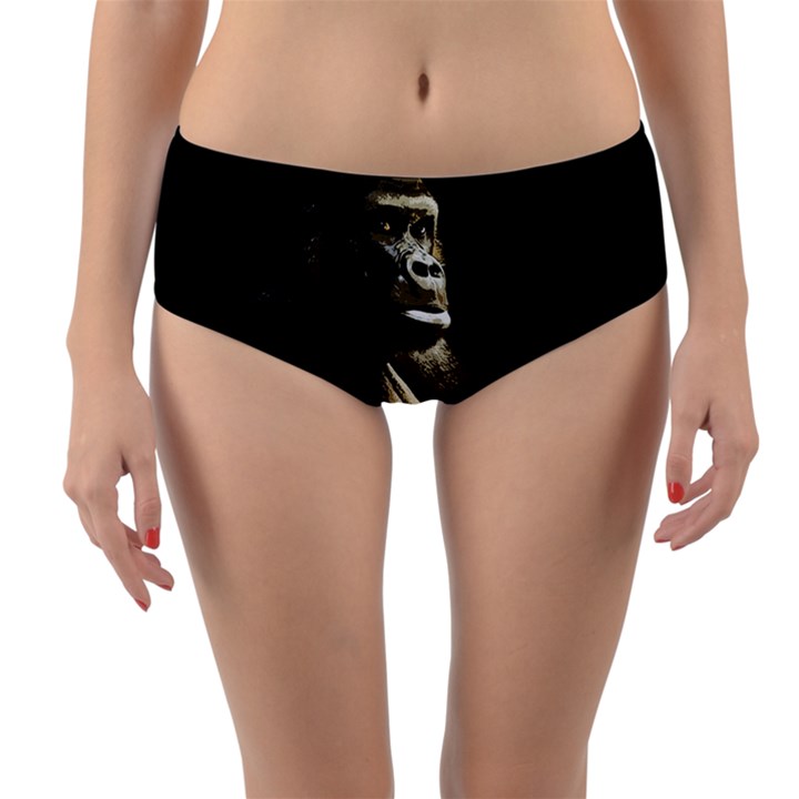 Gorilla  Reversible Mid-Waist Bikini Bottoms