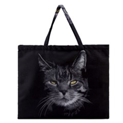 Domestic Cat Zipper Large Tote Bag by Valentinaart