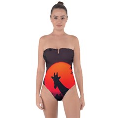 Giraffe  Tie Back One Piece Swimsuit