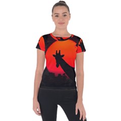 Giraffe  Short Sleeve Sports Top  by Valentinaart