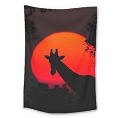 Giraffe  Large Tapestry by Valentinaart