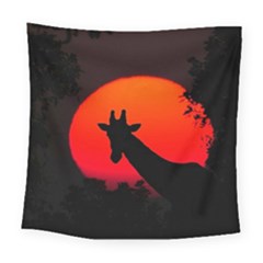 Giraffe  Square Tapestry (large) by Valentinaart