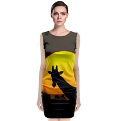 Giraffe  Classic Sleeveless Midi Dress by Valentinaart