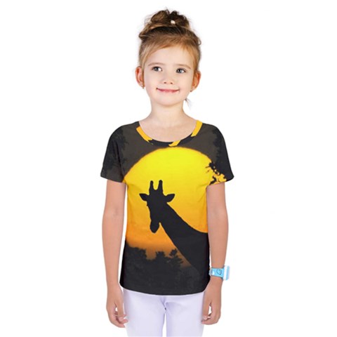 Giraffe  Kids  One Piece Tee by Valentinaart