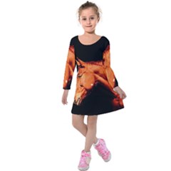 Horse Kids  Long Sleeve Velvet Dress by Valentinaart