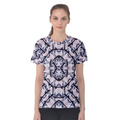 Futuristic Geometric Pattern  Women s Cotton Tee