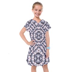 Futuristic Geometric Pattern  Kids  Drop Waist Dress