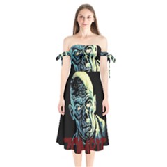 Zombie Shoulder Tie Bardot Midi Dress by Valentinaart