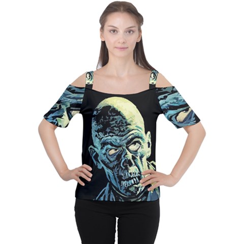 Zombie Cutout Shoulder Tee by Valentinaart