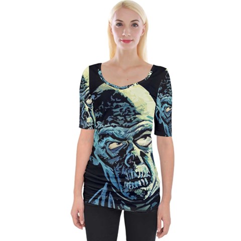 Zombie Wide Neckline Tee by Valentinaart