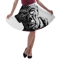 Zombie A-line Skater Skirt by Valentinaart