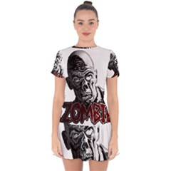 Zombie Drop Hem Mini Chiffon Dress