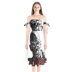 Zombie Shoulder Tie Bardot Midi Dress