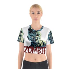 Zombie Cotton Crop Top by Valentinaart