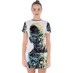 Zombie Drop Hem Mini Chiffon Dress