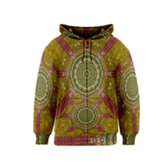 Mandala In Metal And Pearls Kids  Zipper Hoodie