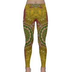 Mandala In Metal And Pearls Classic Yoga Leggings by pepitasart