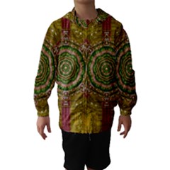 Mandala In Metal And Pearls Hooded Wind Breaker (kids)