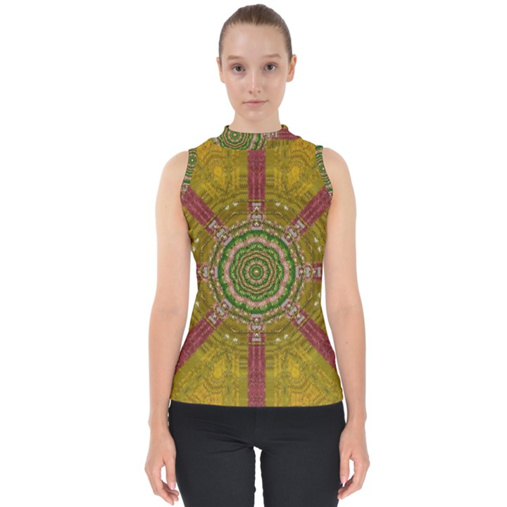 Mandala In Metal And Pearls Shell Top