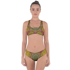 Mandala In Metal And Pearls Criss Cross Bikini Set