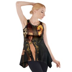 The Dark Side, Women With Skulls In The Night Side Drop Tank Tunic by FantasyWorld7