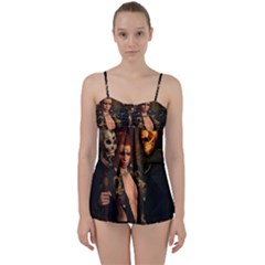 The Dark Side, Women With Skulls In The Night Babydoll Tankini Set