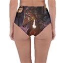 Steampunk Wonderful Wild Horse With Clocks And Gears Reversible High-Waist Bikini Bottoms View2