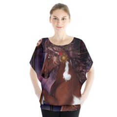 Steampunk Wonderful Wild Horse With Clocks And Gears Blouse