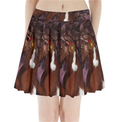 Steampunk Wonderful Wild Horse With Clocks And Gears Pleated Mini Skirt by FantasyWorld7