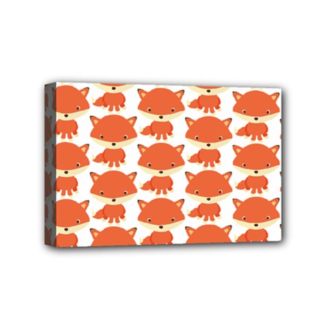 Cute Little Fox Pattern Mini Canvas 6  X 4 