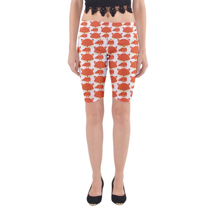 Cute Little Fox Pattern Yoga Cropped Leggings