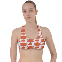 Cute Little Fox Pattern Criss Cross Racerback Sports Bra