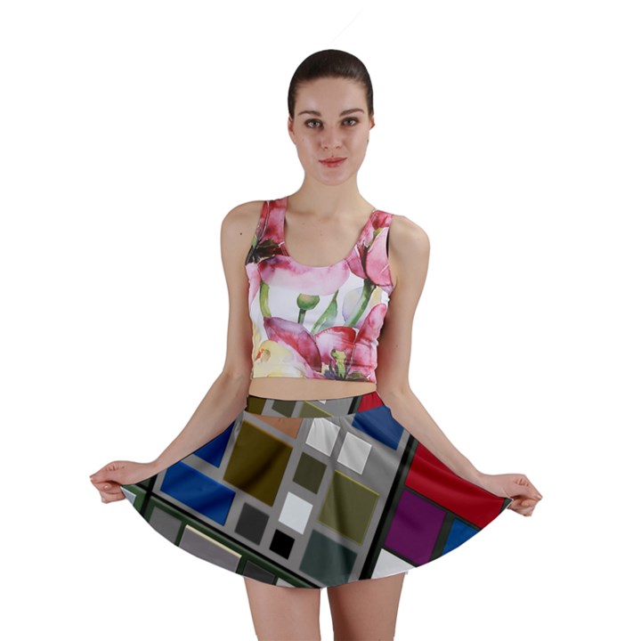 Abstract Composition Mini Skirt